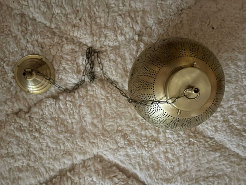 Boho Moroccan Brass Pendant Light – Vintage Ceiling Lamp (PL 1071)